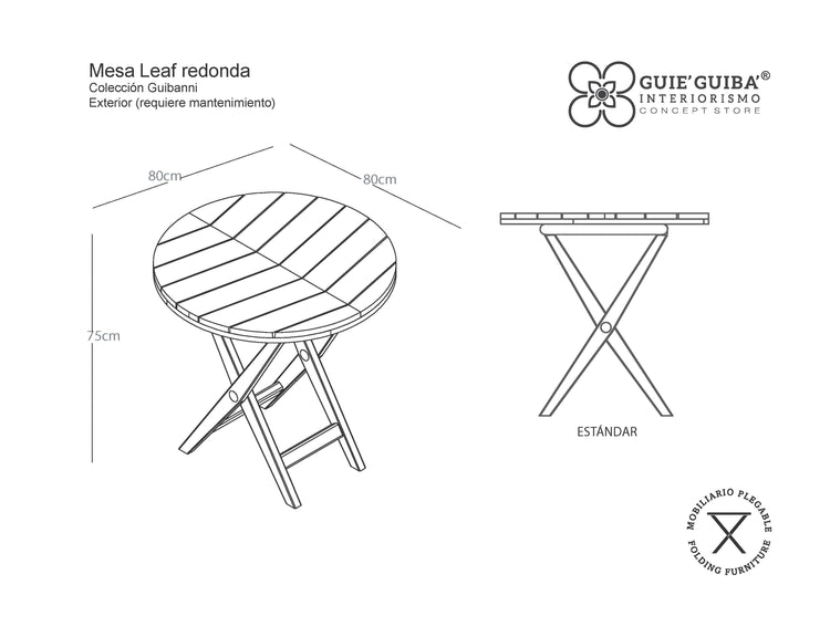 MESA LEAF REDONDA